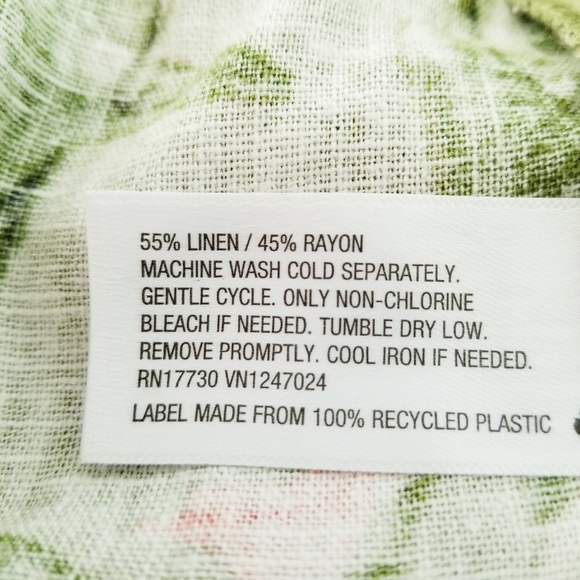 Agua Bendita Target Green Pink Floral Linen Blend Wide Leg Pull On Pants XL NWT - Picture 10 of 10